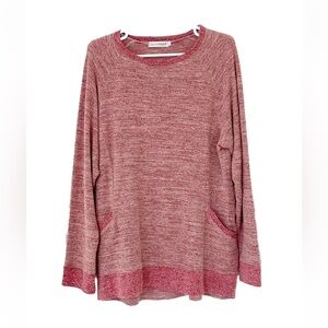 GADEWAKE top size L heathered pink longsleeve cotton tunic shirt